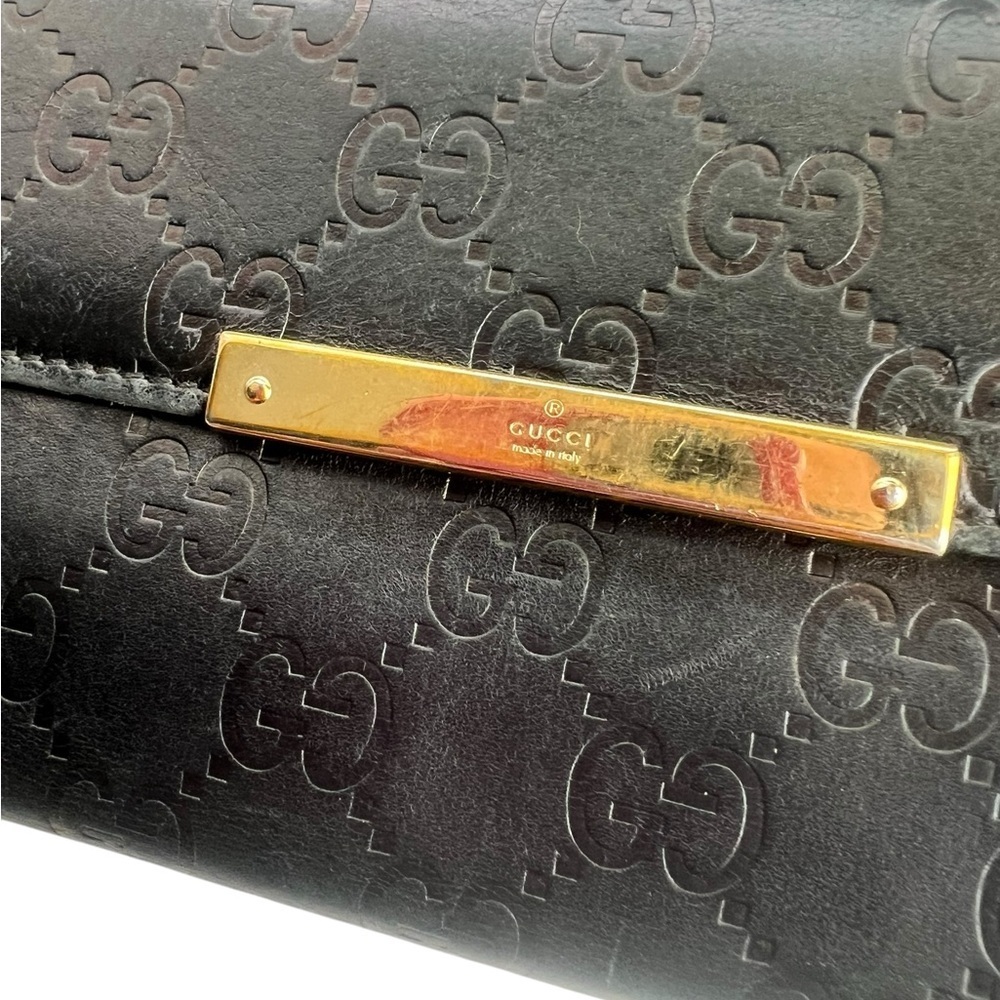 Gucci Black Guccissima Continental Wallet - Picture 2 of 13